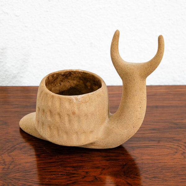 Mid Century Modern Art Pottery Snail Planter Pot Figurine Ceramic Matte Catchall - Image 7