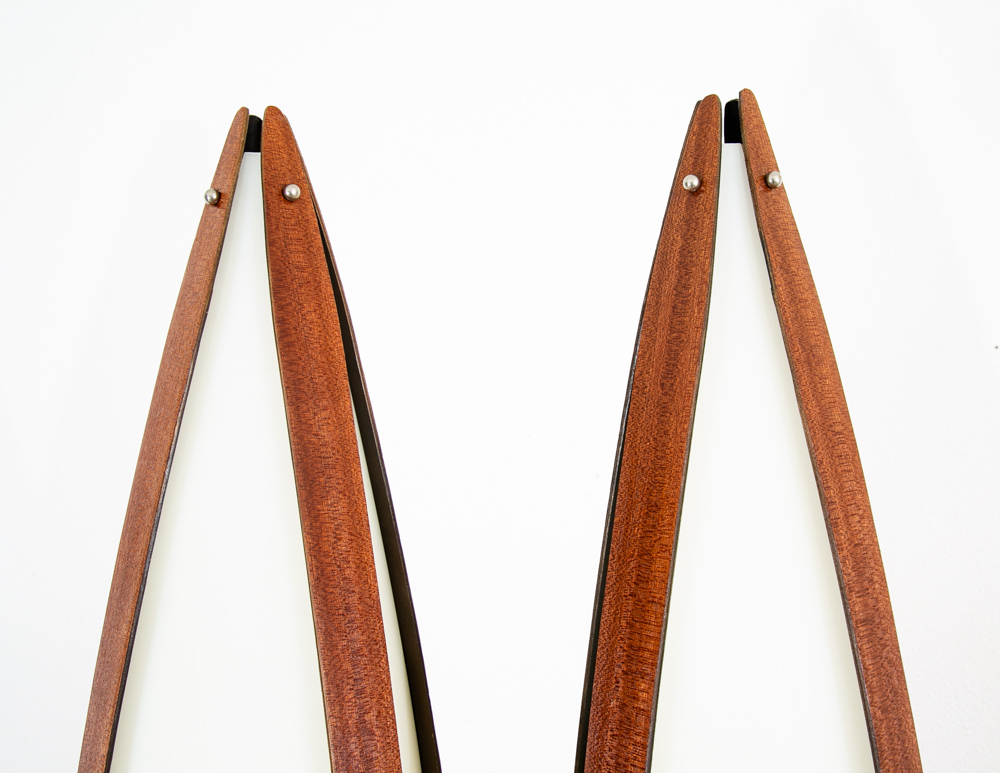 Mid Century Modern Lamp Set Table Light lighting Modeline Wood White Mahogany - Image 9