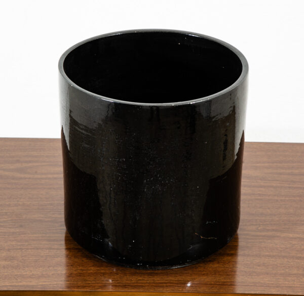 Mid Century Modern Planter AC-12 Black Gloss Large Gainey Ceramic Vintage Round - Image 5