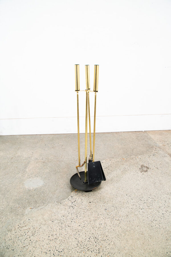 Mid Century Modern Fireplace Tools Brass Cast iron Pilgrim Seymour Nelson Metal - Image 9