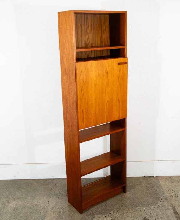 Mid Century Danish Modern Cabinet Wall Unit Hutch Compact Teak Shelving Down Mcm - Image 6