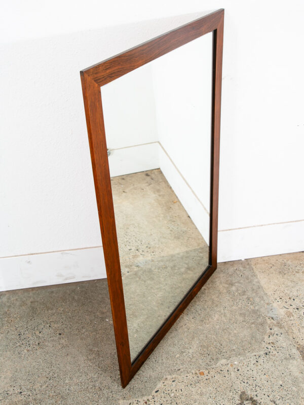 Mid Century Modern Mirror Wall Hanging Bathroom Rosewood Rectangular 46" x 30" - Image 2