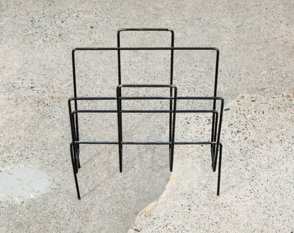 Mid Century Modern Magazine Rack Modernist Iron Mccobb Black Metal Mcm Vintage - Image 6