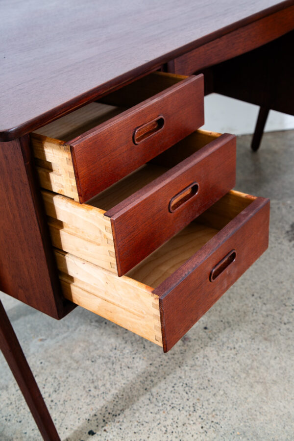 Mid Century Danish Modern Desk Svend Madsen Executive SH 180 Teak Bookshelf Mcm - Image 11