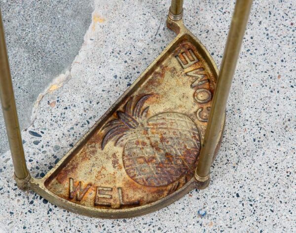 Mid Century Modern Umbrella Holder Cast Brass Pineapple Slotted Welcome Stand NM - Image 12