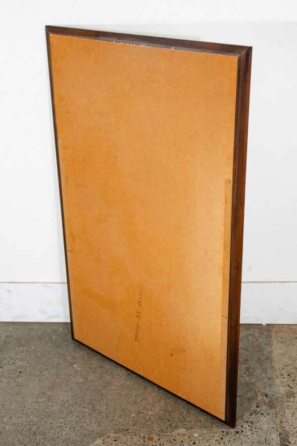 Mid Century Modern Mirror Wall Hanging Bathroom Rosewood Rectangular 46" x 30" - Image 3