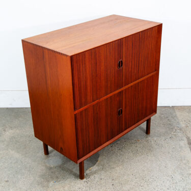Mid Century Danish Modern Cabinet Teak Peter & Hvidt Soborg Mobler Sliding Tambour Doors