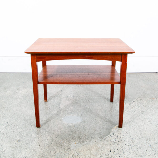 Mid Century Danish Modern Sculptural Teak Accent Side Table End Shelf Denmark NM - Image 12