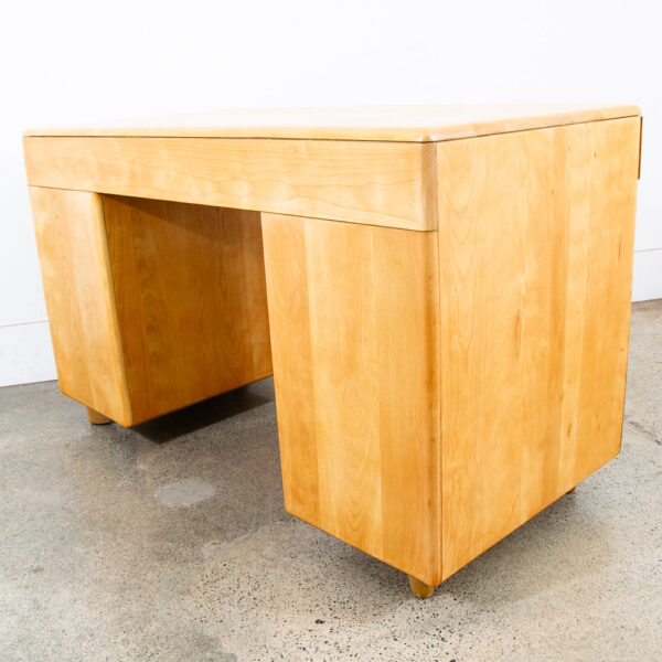 Mid Century Modern Desk Blonde Solid Maple Wood Heywood Wakefield Drawers Office - Image 5