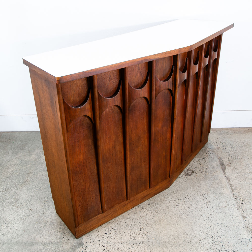 Mid Century Modern Bar Cabinet Credenza Broyhill Brasilia Kent Coffey Walnut Mcm
