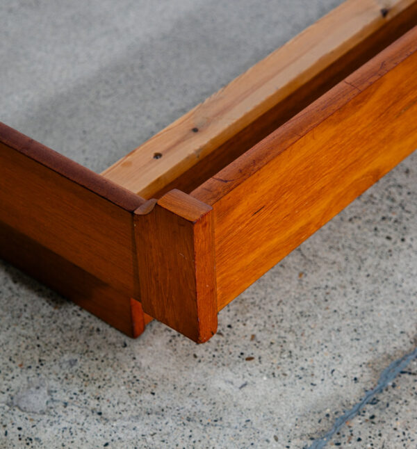 Mid Century Danish Modern Headboard Bed Frame Teak Floating King Size Dyrlund - Image 12