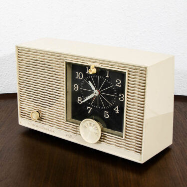 Mid Century Modern Radio Admiral Alarm Clock Tube System Vintage White Untested