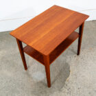Mid Century Danish Modern Sculptural Teak Accent Side Table End Shelf Denmark NM - Image 2