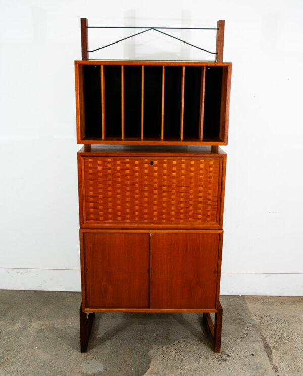 Mid Century Modern Wall Unit Teak Freestanding Cabinet Poul Cadovious Desk Mcm - Image 2