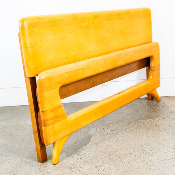 Mid Century Modern Headboard Bed Frame Full Heywood Wakefield Solid Maple Mcm - Image 2