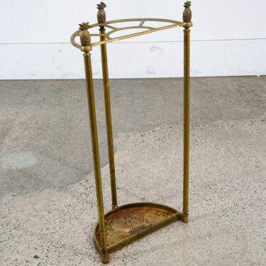 Mid Century Modern Umbrella Holder Cast Brass Pineapple Slotted Welcome Stand NM