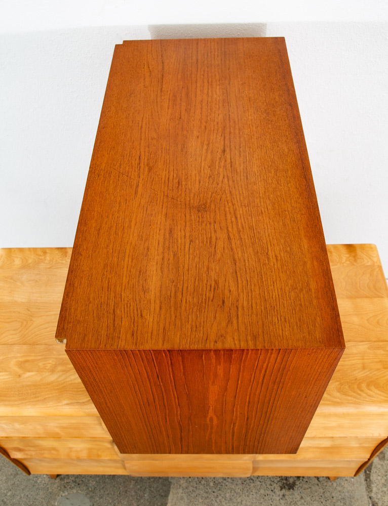 Mid Century Danish Modern Wall Unit File Cabinet 2 Doors Teak Cadovious Royal - Image 9