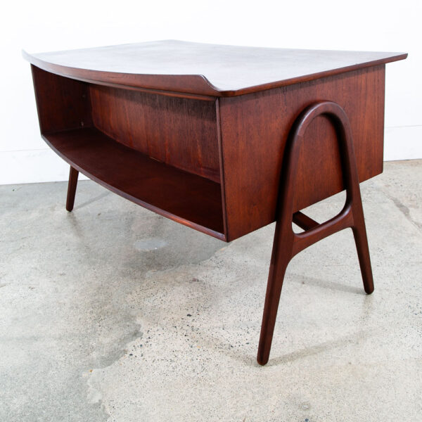 Mid Century Danish Modern Desk Svend Madsen Executive SH 180 Teak Bookshelf Mcm - Image 7