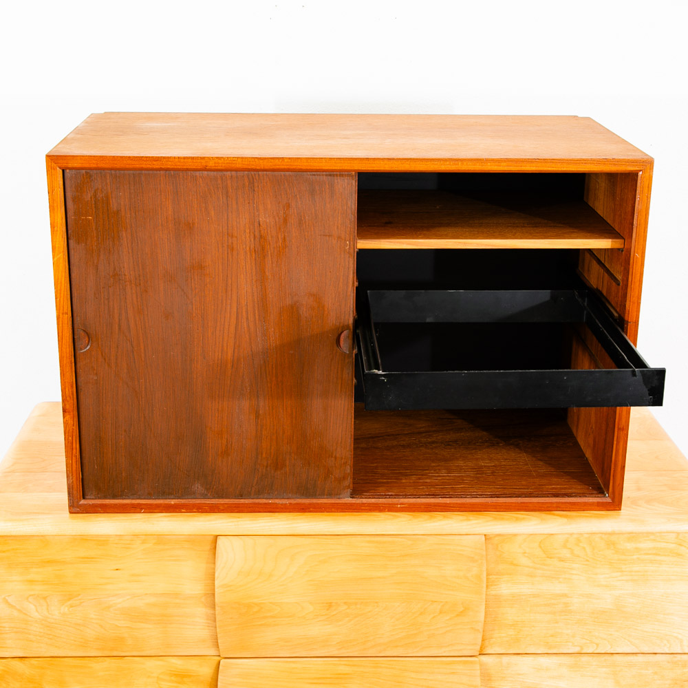 Mid Century Danish Modern Wall Unit File Cabinet 2 Doors Teak Cadovious Royal - Image 4