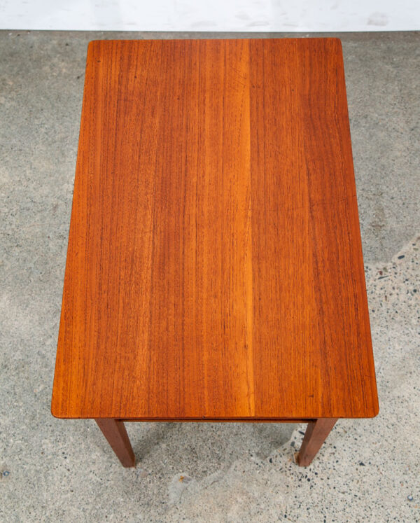 Mid Century Danish Modern Sculptural Teak Accent Side Table End Shelf Denmark NM - Image 6