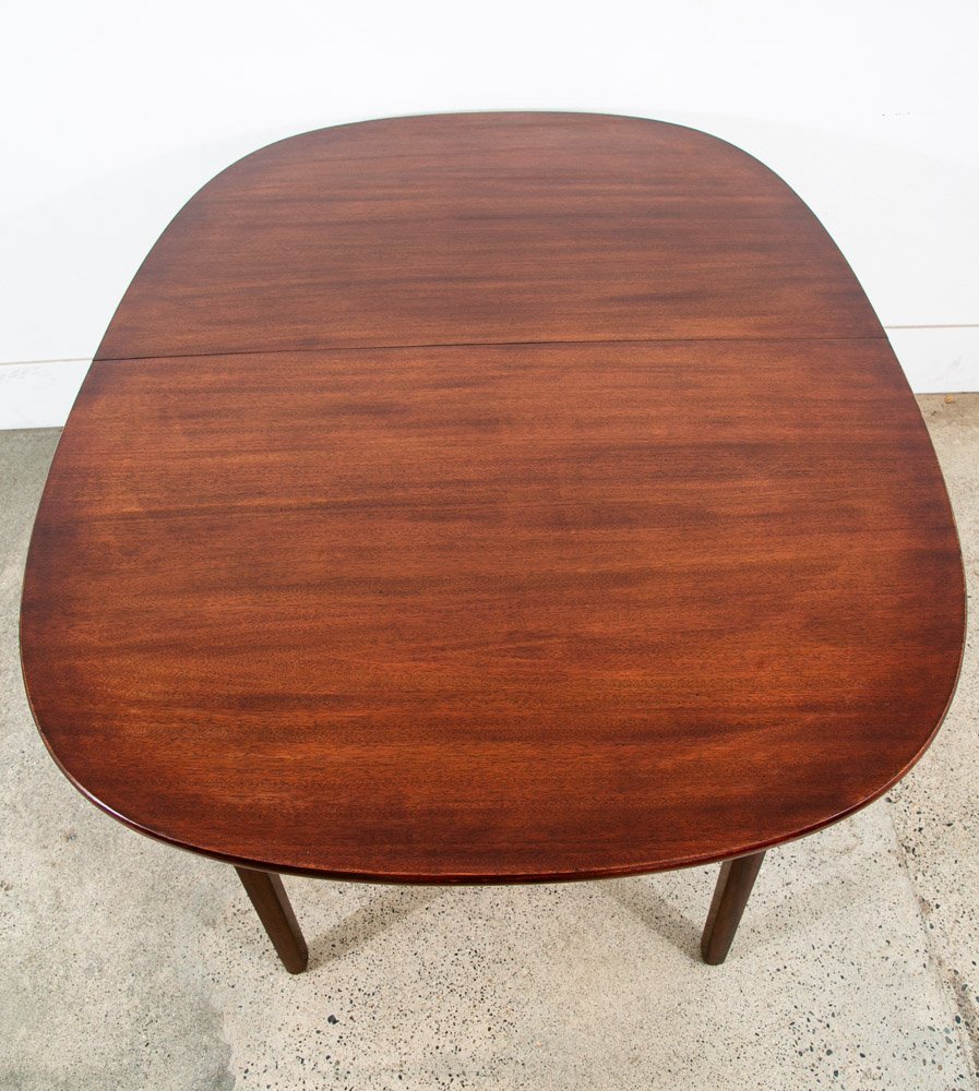 Mid Century Danish Modern Dining Table Oval Mahogany 2 leafs Ole Wanscher 108 in - Image 3