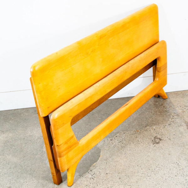 Mid Century Modern Headboard Bed Frame Full Heywood Wakefield Solid Maple Mcm - Image 5
