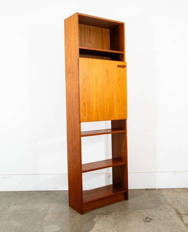 Mid Century Danish Modern Cabinet Wall Unit Hutch Compact Teak Shelving Down Mcm - Image 8