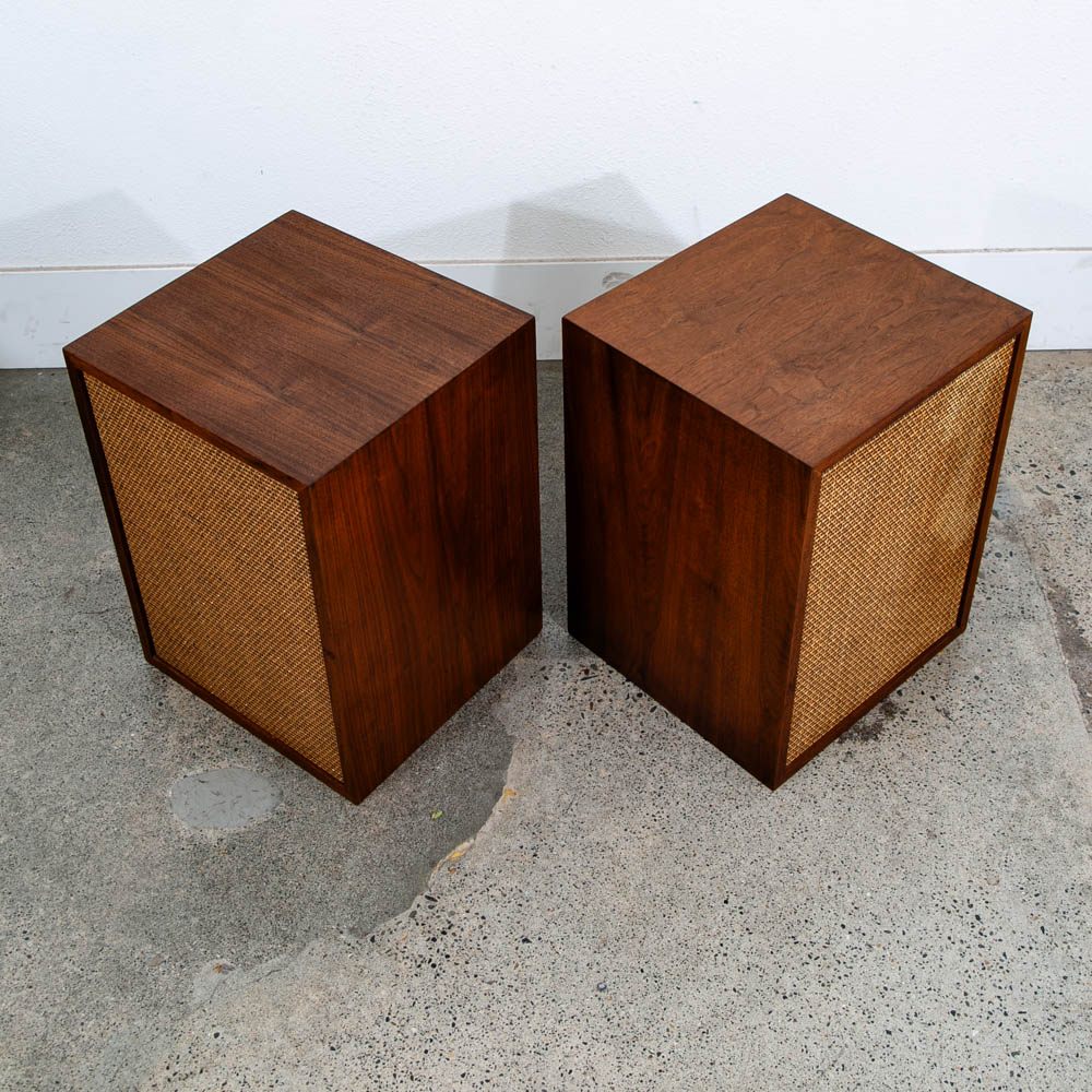 Mid Century Modern Speakers XAM E.J Korvette Oiled Walnut 20x15x14 3 Way Speaker Hifi Audiophile - Image 7