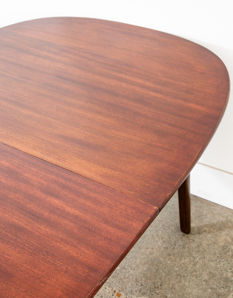 Mid Century Danish Modern Dining Table Oval Mahogany 2 leafs Ole Wanscher 108 in - Image 12