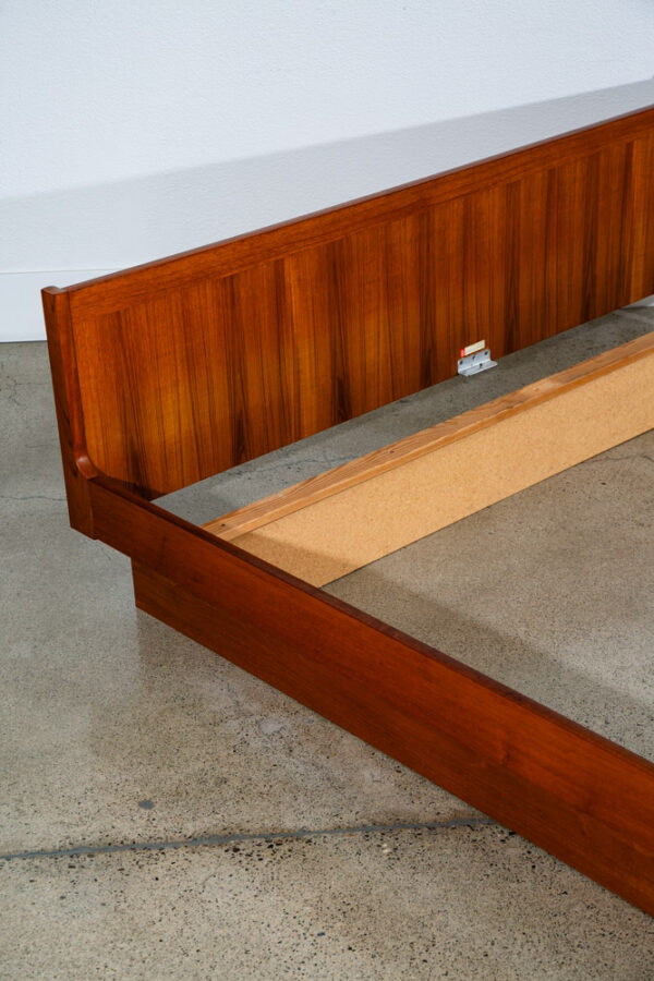 Mid Century Danish Modern Headboard Bed Frame Teak Floating King Size Dyrlund - Image 10