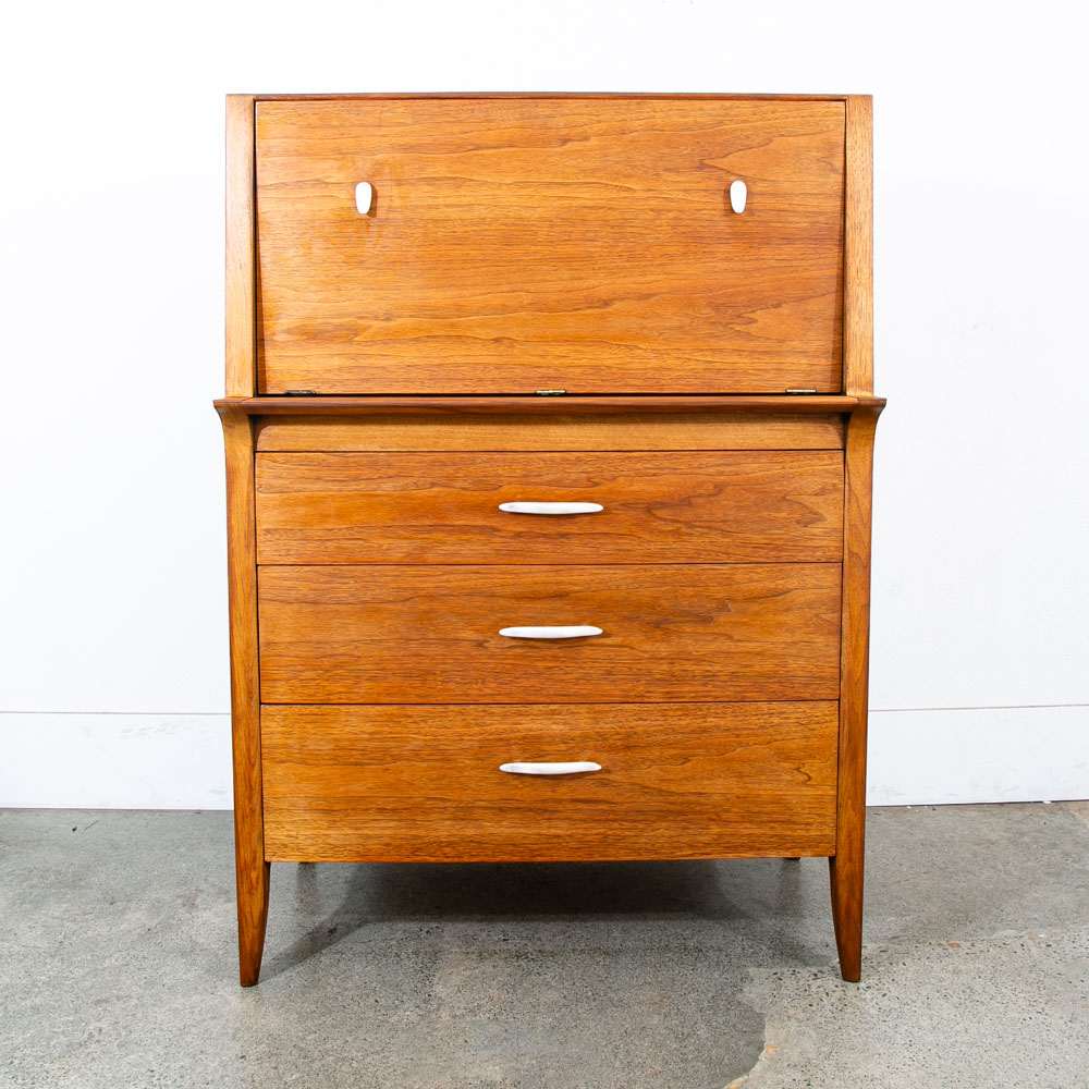 Mid Century Modern Dresser Secretary Highboy Profile Drexel John Van Koert Mcm - Image 2