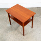 Mid Century Danish Modern Sculptural Teak Accent Side Table End Shelf Denmark NM