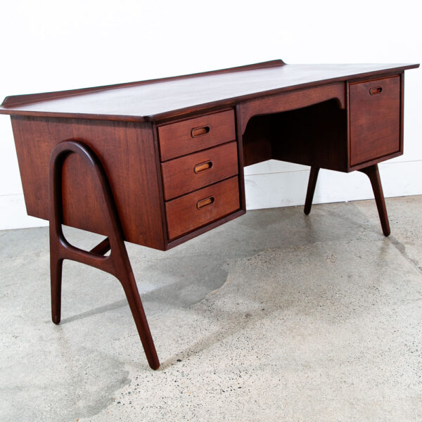 Mid Century Danish Modern Desk Svend Madsen Executive SH 180 Teak Bookshelf Mcm - Image 4