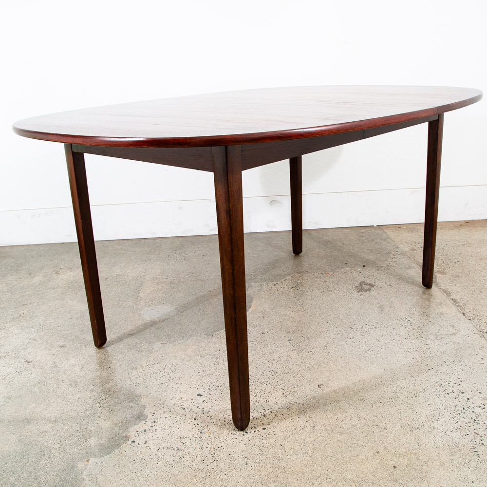Mid Century Danish Modern Dining Table Oval Mahogany 2 leafs Ole Wanscher 108 in - Image 6