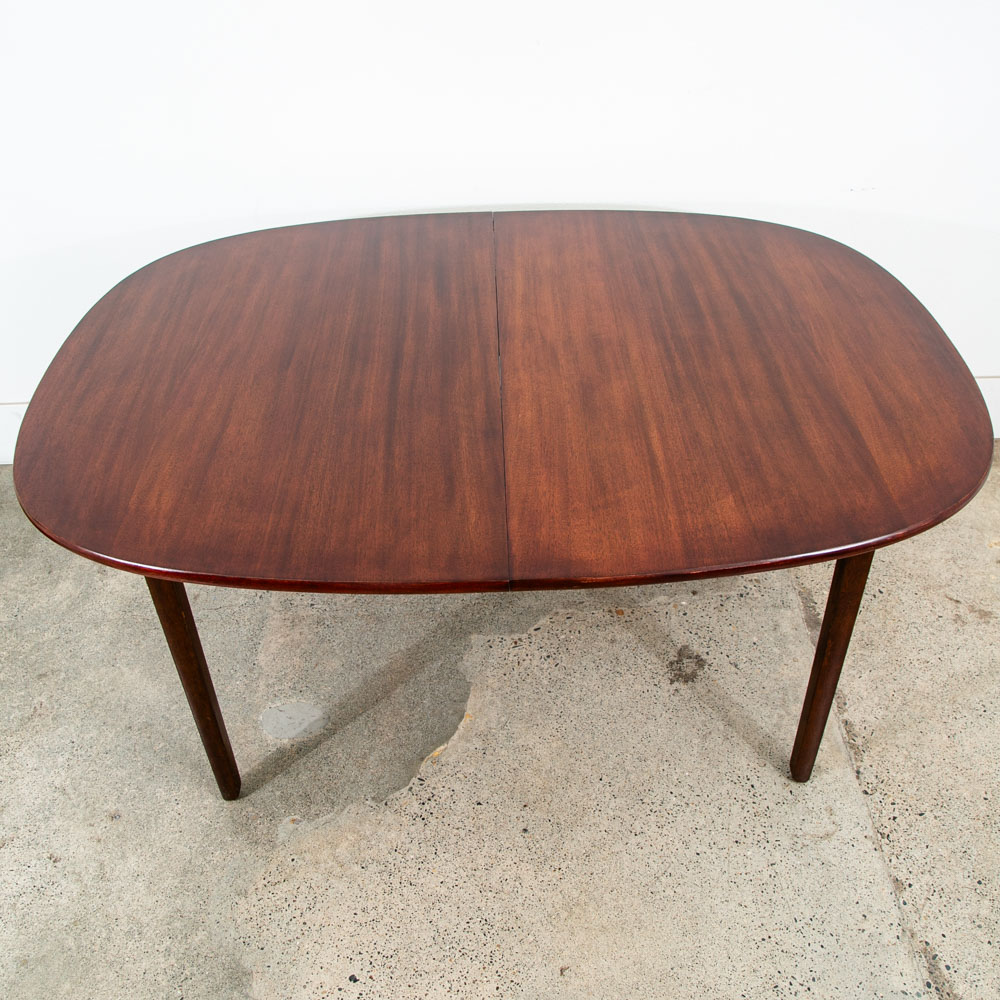Mid Century Danish Modern Dining Table Oval Mahogany 2 leafs Ole Wanscher 108 in - Image 2