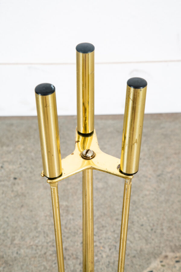 Mid Century Modern Fireplace Tools Brass Cast iron Pilgrim Seymour Nelson Metal - Image 4