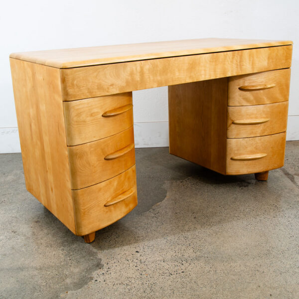 Mid Century Modern Desk Blonde Solid Maple Wood Heywood Wakefield Drawers Office - Image 2