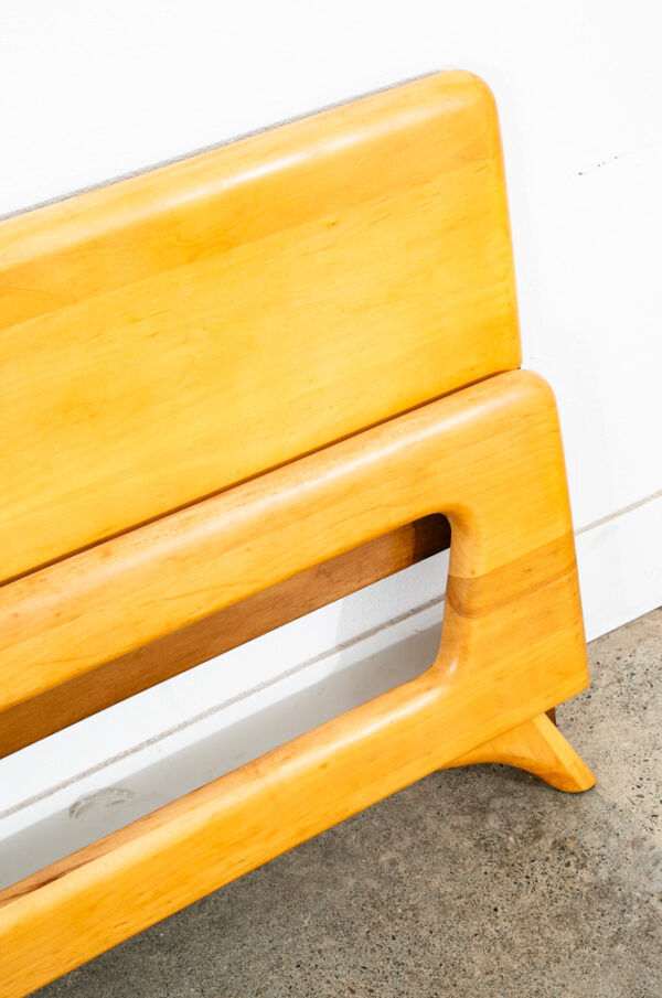 Mid Century Modern Headboard Bed Frame Full Heywood Wakefield Solid Maple Mcm - Image 9