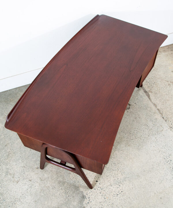 Mid Century Danish Modern Desk Svend Madsen Executive SH 180 Teak Bookshelf Mcm - Image 12