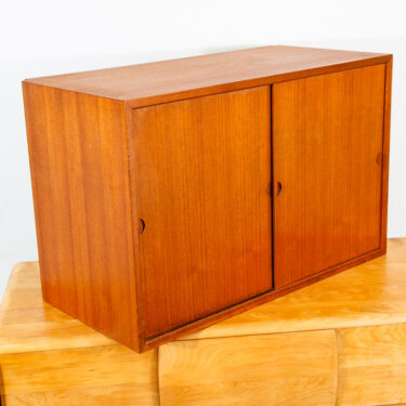 Mid Century Danish Modern Wall Unit Cabinet 2 Sliding Doors Teak Cadovious Royal