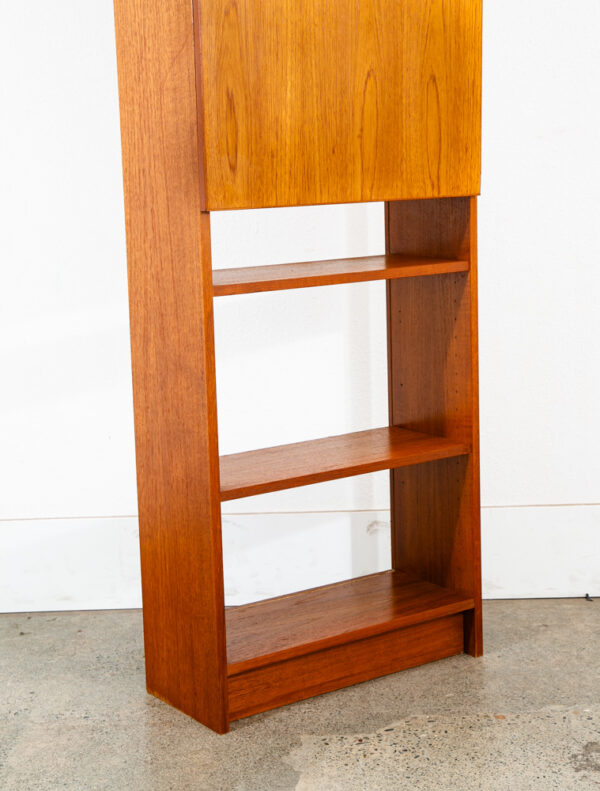 Mid Century Danish Modern Cabinet Wall Unit Hutch Compact Teak Shelving Down Mcm - Image 4