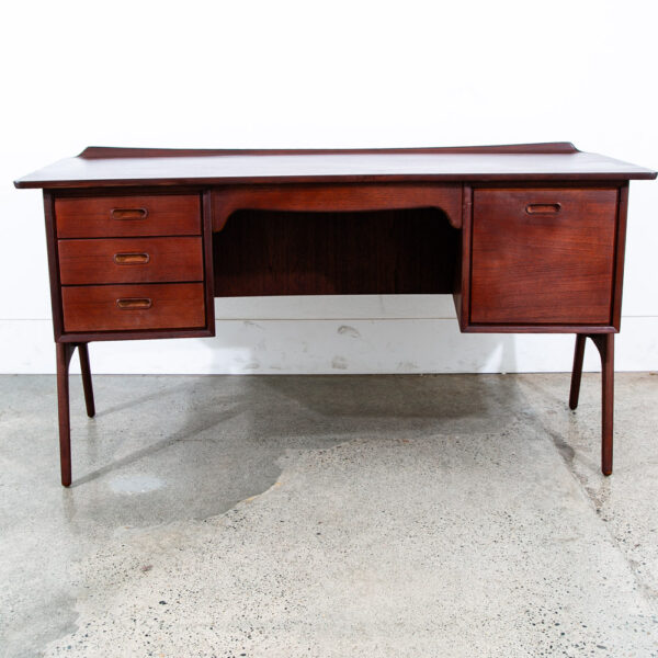 Mid Century Danish Modern Desk Svend Madsen Executive SH 180 Teak Bookshelf Mcm - Image 2