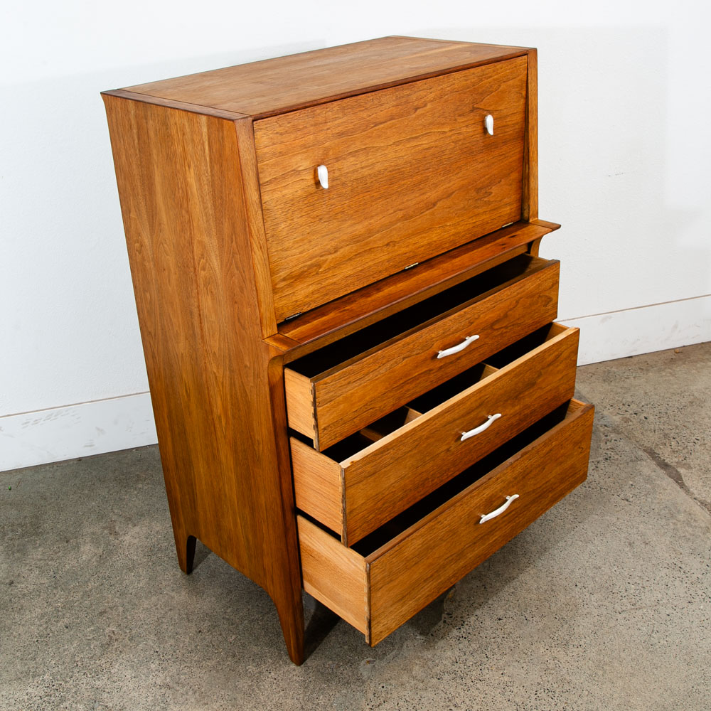 Mid Century Modern Dresser Secretary Highboy Profile Drexel John Van Koert Mcm - Image 6