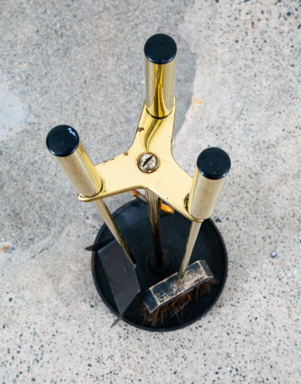 Mid Century Modern Fireplace Tools Brass Cast iron Pilgrim Seymour Nelson Metal - Image 5