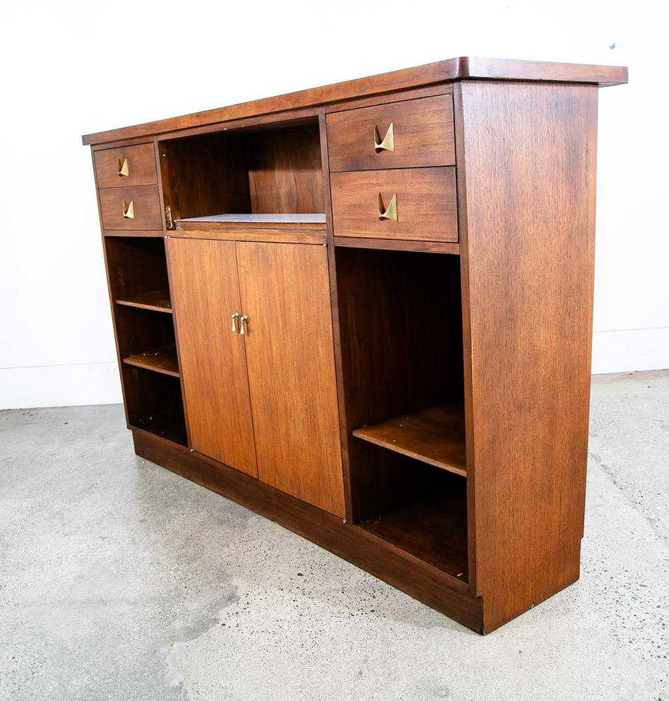 Mid Century Modern Bar Cabinet Credenza Broyhill Brasilia Kent Coffey Walnut Mcm - Image 5