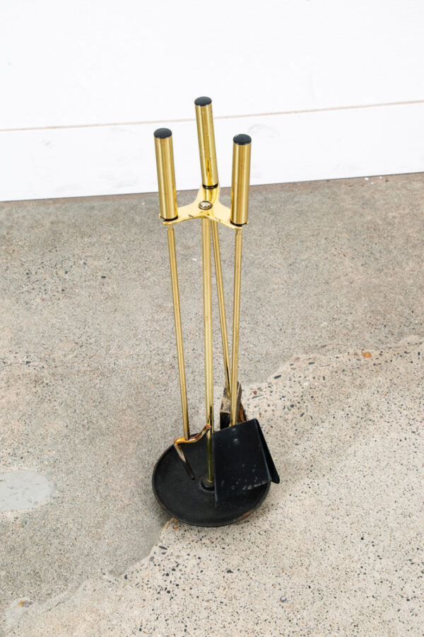 Mid Century Modern Fireplace Tools Brass Cast iron Pilgrim Seymour Nelson Metal - Image 8