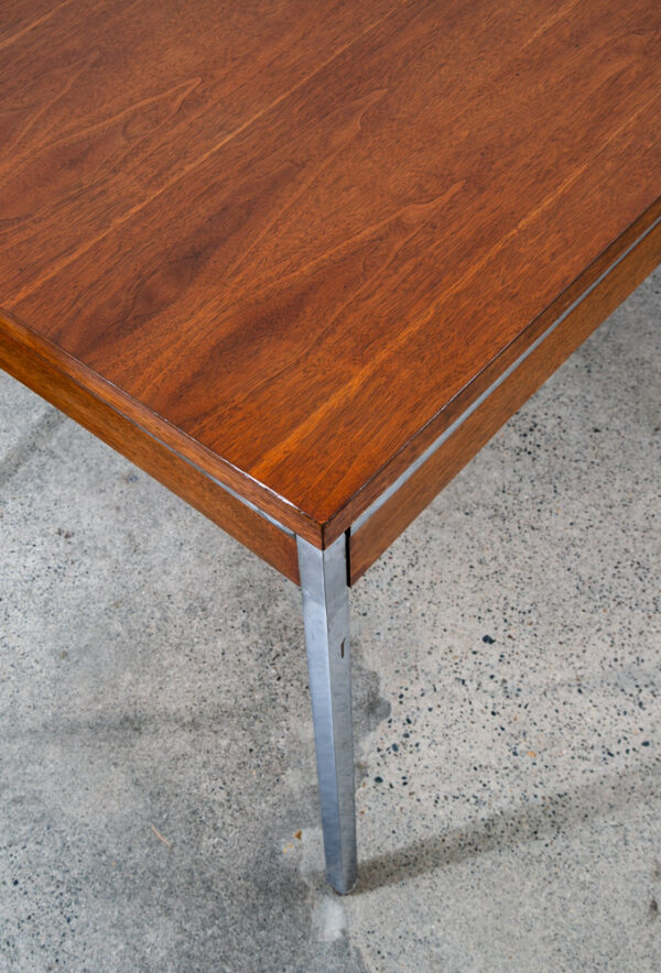 Mid Century Modern Desk Office Drawer Walnut Chrome Executive Lehigh Leopold Mcm - Image 11