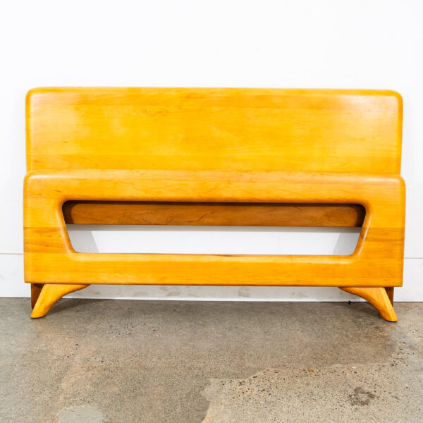 Mid Century Modern Headboard Bed Frame Full Heywood Wakefield Solid Maple Mcm