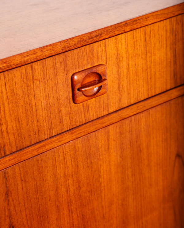 Mid Century Danish Modern Cabinet Teak Drop Leaf Desk Shelf Vintage Mcm Storage - Image 10