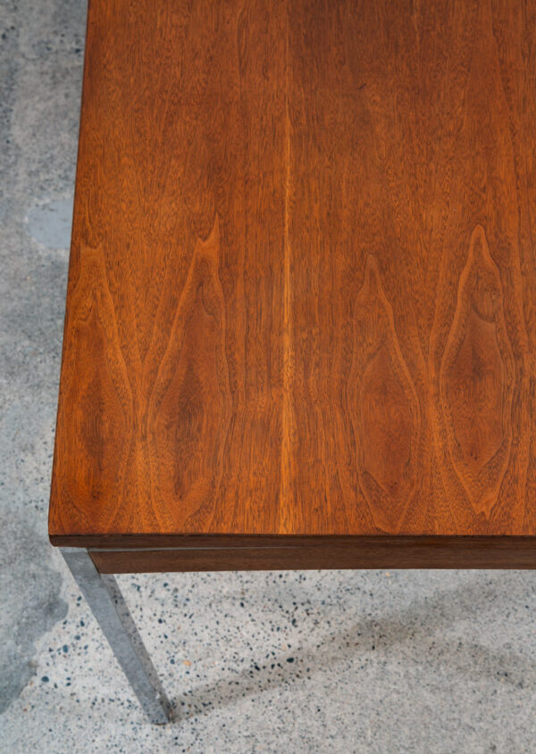 Mid Century Modern Desk Office Drawer Walnut Chrome Executive Lehigh Leopold Mcm - Image 8